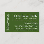 California Avocado Vegetarian Vegan Chef Nutrition Visitekaartje (Achterkant)