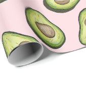 California Avocado Wrapping Paper - Roze Cadeaupapier (Rol Hoek)