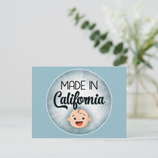 California Baby Funny Blue New Boy Briefkaart (Staand voorkant)