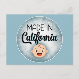 California Baby Funny Blue New Boy Briefkaart