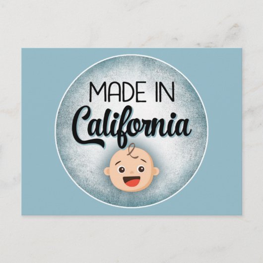 California Baby Funny Blue New Boy Briefkaart (Voorkant)