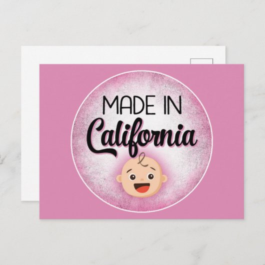 California Baby Funny Pink New Girl Briefkaart (Voorkant / Achterkant)