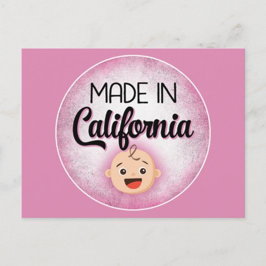 California Baby Funny Pink New Girl Briefkaart (Voorkant)
