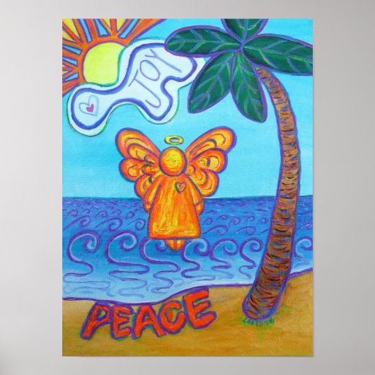 California Beach Angel Art Poster (Voorkant)