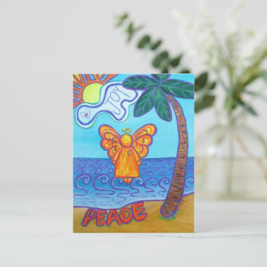 California Beach Angel Briefkaart (Staand voorkant)