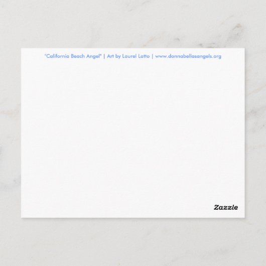 California Beach Angel Briefkaart (Achterkant)