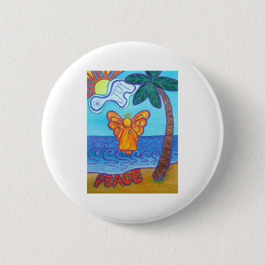 California Beach Angel Ronde Button 5,7 Cm (Voorkant)