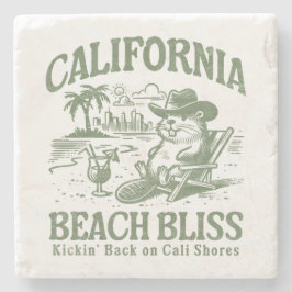 California Beach Bliss op Cali Shores Stenen Onderzetter