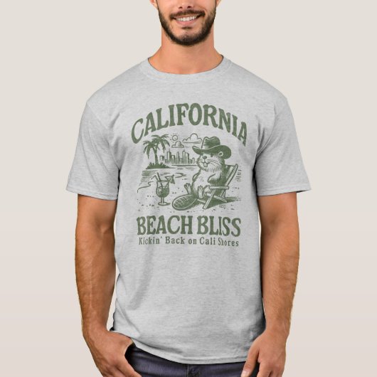 California Beach Bliss op Cali Shores T-shirt (Voorkant)