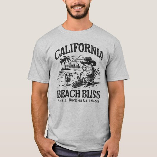 California Beach Bliss op Cali Shores T-shirt (Voorkant)