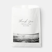 California Beach bruiloft pier foto Bedankzakje (Voorkant)