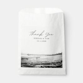 California Beach bruiloft pier foto Bedankzakje