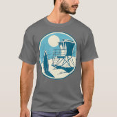 California beach design with lifeguard tower and t-shirt (Voorkant)