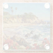  California Beach | Impressionist Coastal Art Glazen Onderzetter (Achterkant)