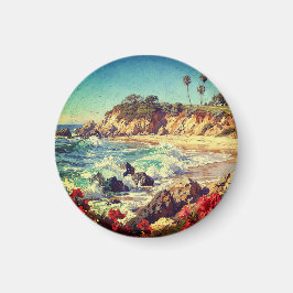  California Beach | Impressionist Coastal Art Magneet