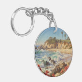  California Beach | Impressionist Coastal Art Sleutelhanger (Voorkant Links)