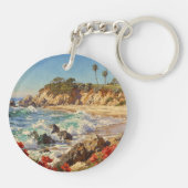  California Beach | Impressionist Coastal Art Sleutelhanger (Achterkant)