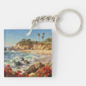  California Beach | Impressionist Coastal Art Sleutelhanger (Achterkant)