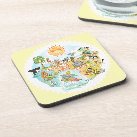 California Beach Life Bier Onderzetter (Linkerzijde)