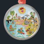 California Beach Life Ornament<br><div class="desc">Whimsical ornament shows een boeiende cartoon van Zuid-Californië - grappige figuren genieten van de warme Californische zon die er hoog boven schijnt.</div>