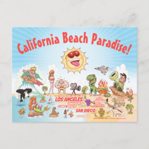 California Beach Paradise Briefkaart