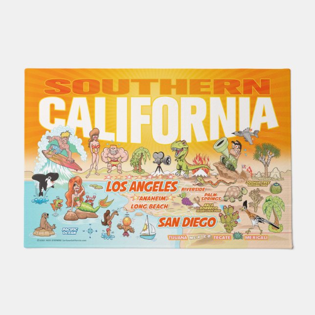 California Beach Paradise Doormat Deurmat (Voorkant)
