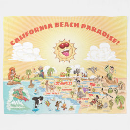 California Beach Paradise Fleece Deken