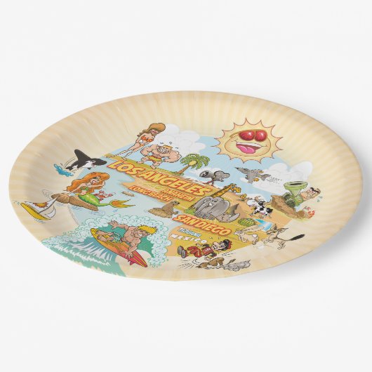 California Beach Paradise Papieren Bordje (Gekanteld)