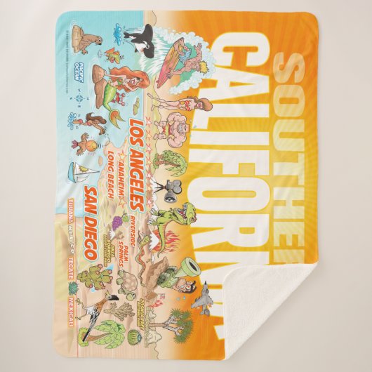 California Beach Paradise Sherpa Deken (Voorkant)