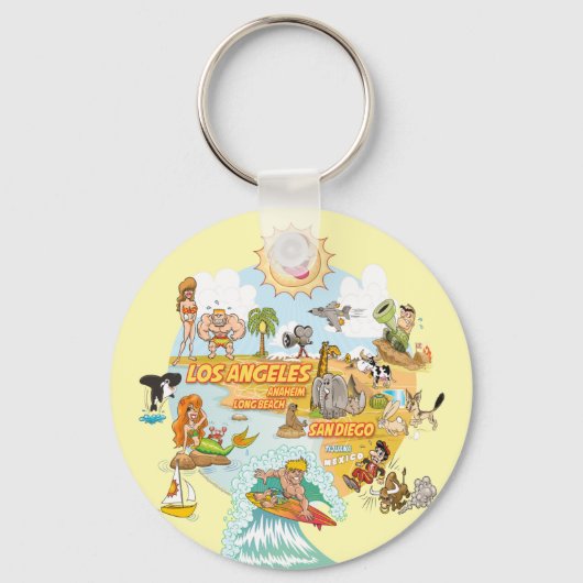 California Beach Paradise Sleutelhanger (Voorkant)