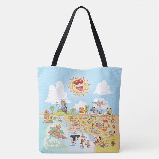 California Beach Paradise Tote Bag (Achterkant)