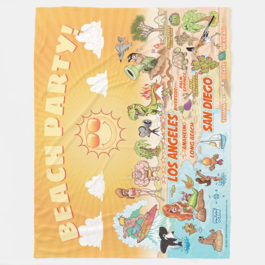 California Beach Party Fleece Blanket (Voorkant)