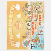 California Beach Party Fleece Blanket Deken (Voorkant)