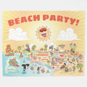 California Beach Party Fleece Deken
