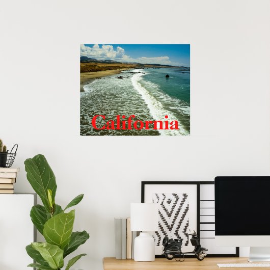 California Beach Poster (Thuiskantoor)