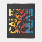 California Beach Poster Fleece Deken (Voorkant)