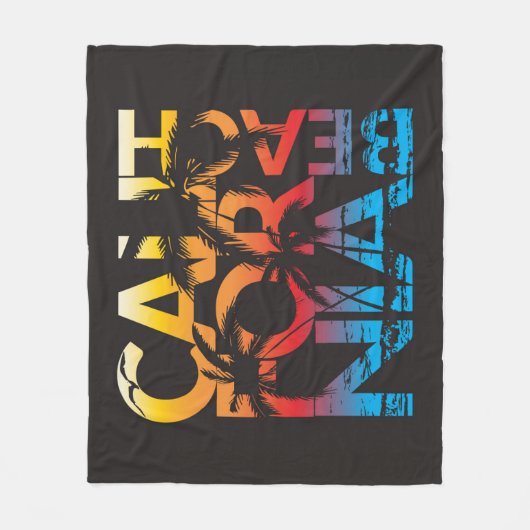 California Beach Poster Fleece Deken (Voorkant)