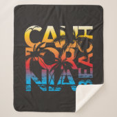 California Beach Poster Sherpa Deken (Voorkant)