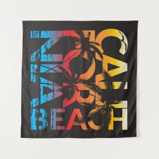 California Beach Poster Wandkleed (Voorkant (horizontaal))