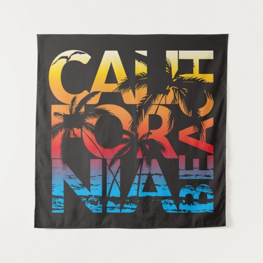 California Beach Poster Wandkleed (Voorkant)