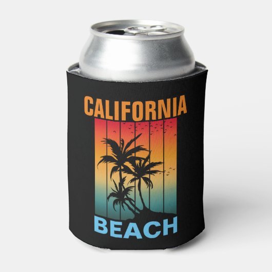 CALIFORNIA BEACH  RETRO ZONSONDERGANG CUSTOM BLIKJESKOELER (Blikje Voorkant)
