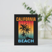 CALIFORNIA BEACH  RETRO ZONSONDERGANG CUSTOM BRIEFKAART (Staand voorkant)