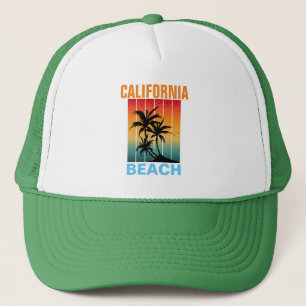 CALIFORNIA BEACH  RETRO ZONSONDERGANG CUSTOM TRUCKER PET