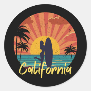California Beach Ronde Sticker