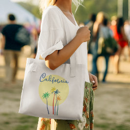 California Beach Sunset Tote Bag