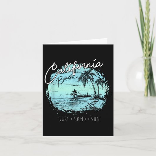 California Beach Surf Summer Surfer Gift Kaart (Voorkant)