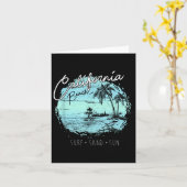 California Beach Surf Summer Surfer Gift Kaart (Gele Bloem)