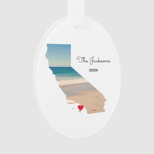 California Beach Trip Photo Oval Ornament (voorkant)