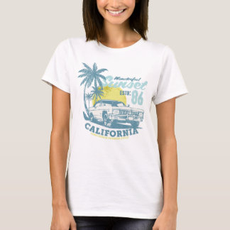 California Beach Vibes Sunset & Car T-shirt