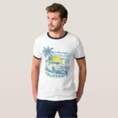 California Beach Vibes Sunset & Car T-shirt (Voorkant volledig)